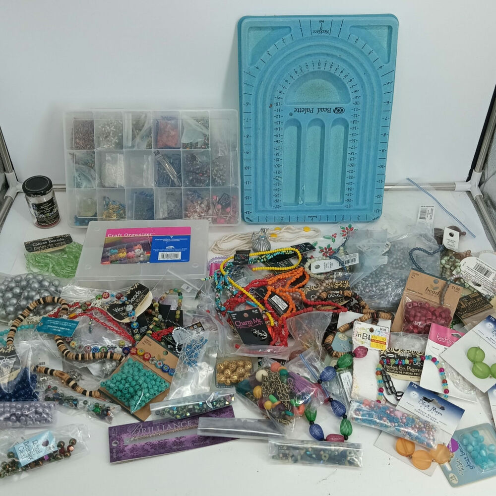 7 Lbs Lg Jewelry Making Lot -Cool beads, Stones, Glass, charms & Containers
